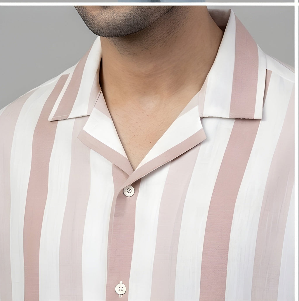 STRIPED EASY DUSTY ROSE SHIRT