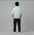 STRIPED EASY AQUA MARINE SHIRT