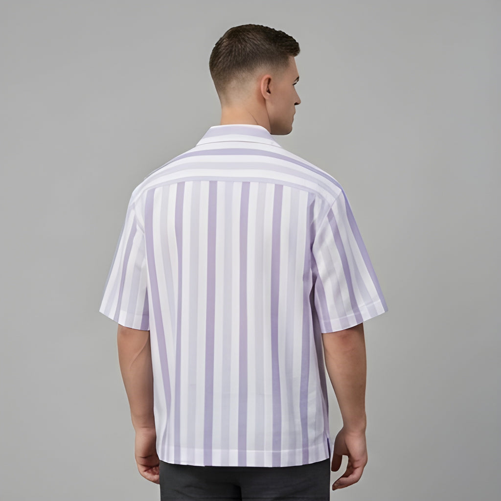 STRIPED EASY LAVENDER SHIRT