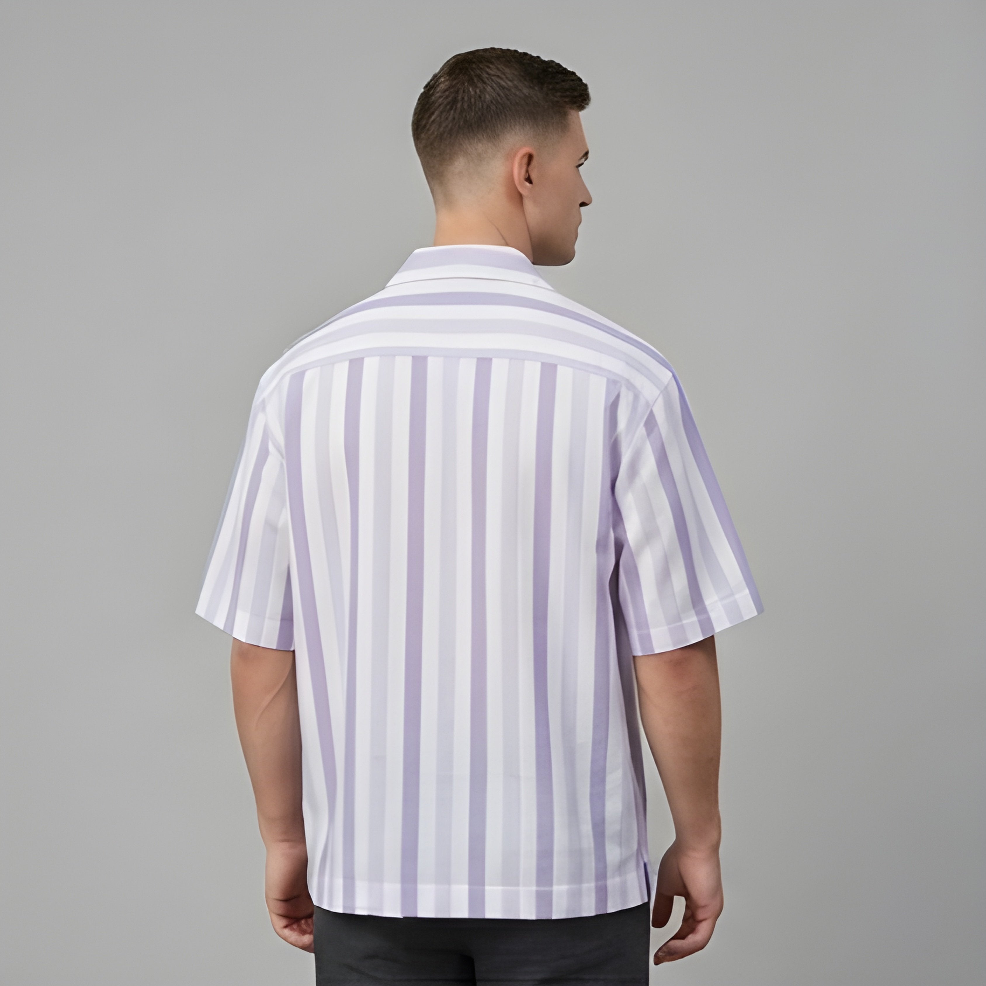 STRIPED EASY LAVENDER SHIRT