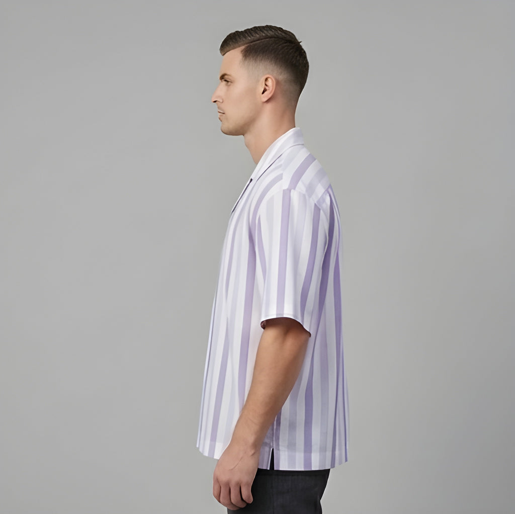 STRIPED EASY LAVENDER SHIRT