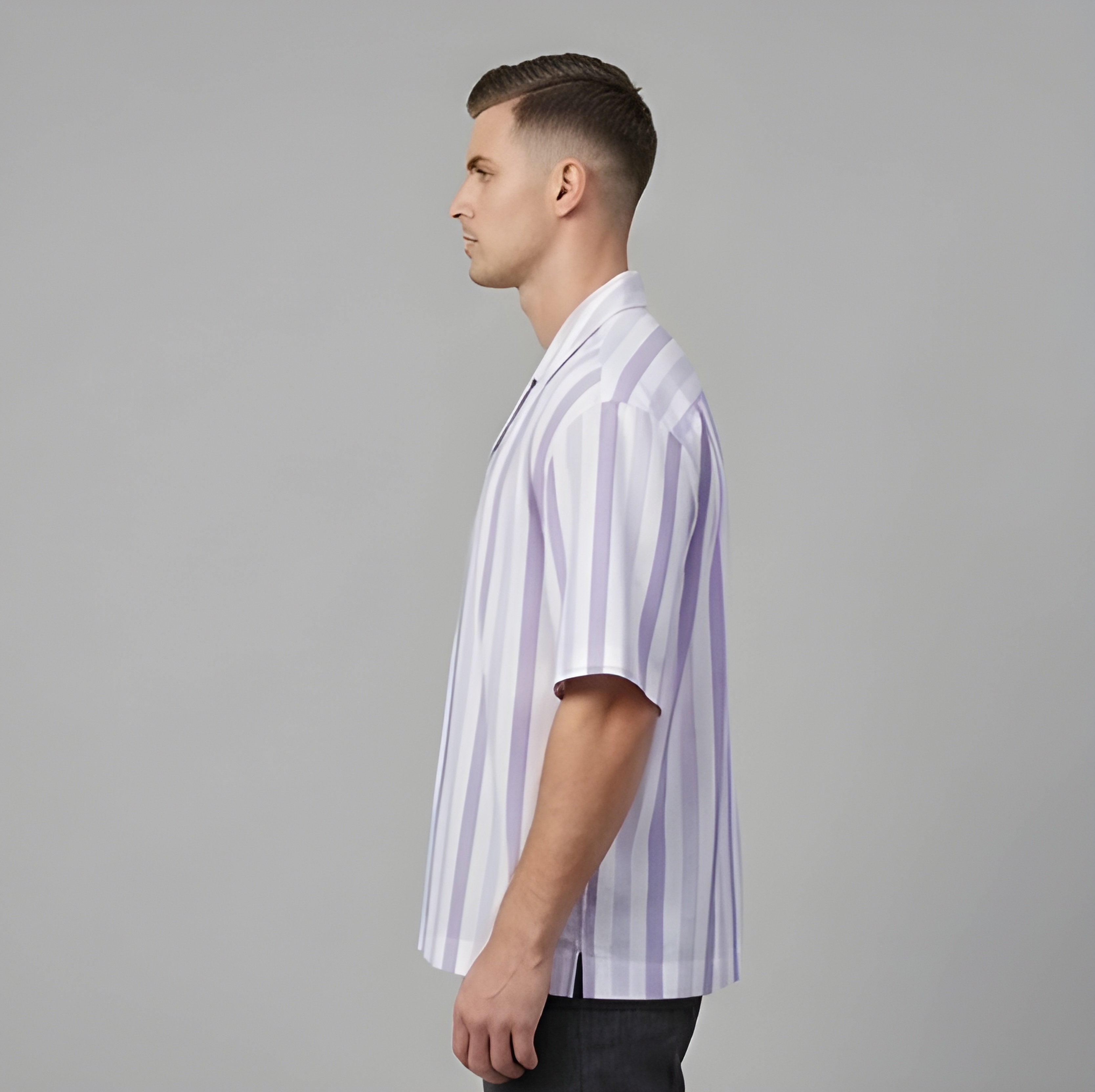 STRIPED EASY LAVENDER SHIRT