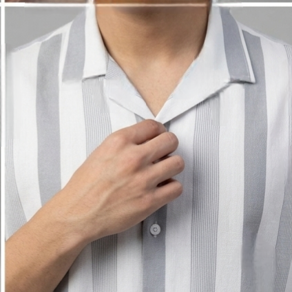 STRIPED EASY GREY SHIRT