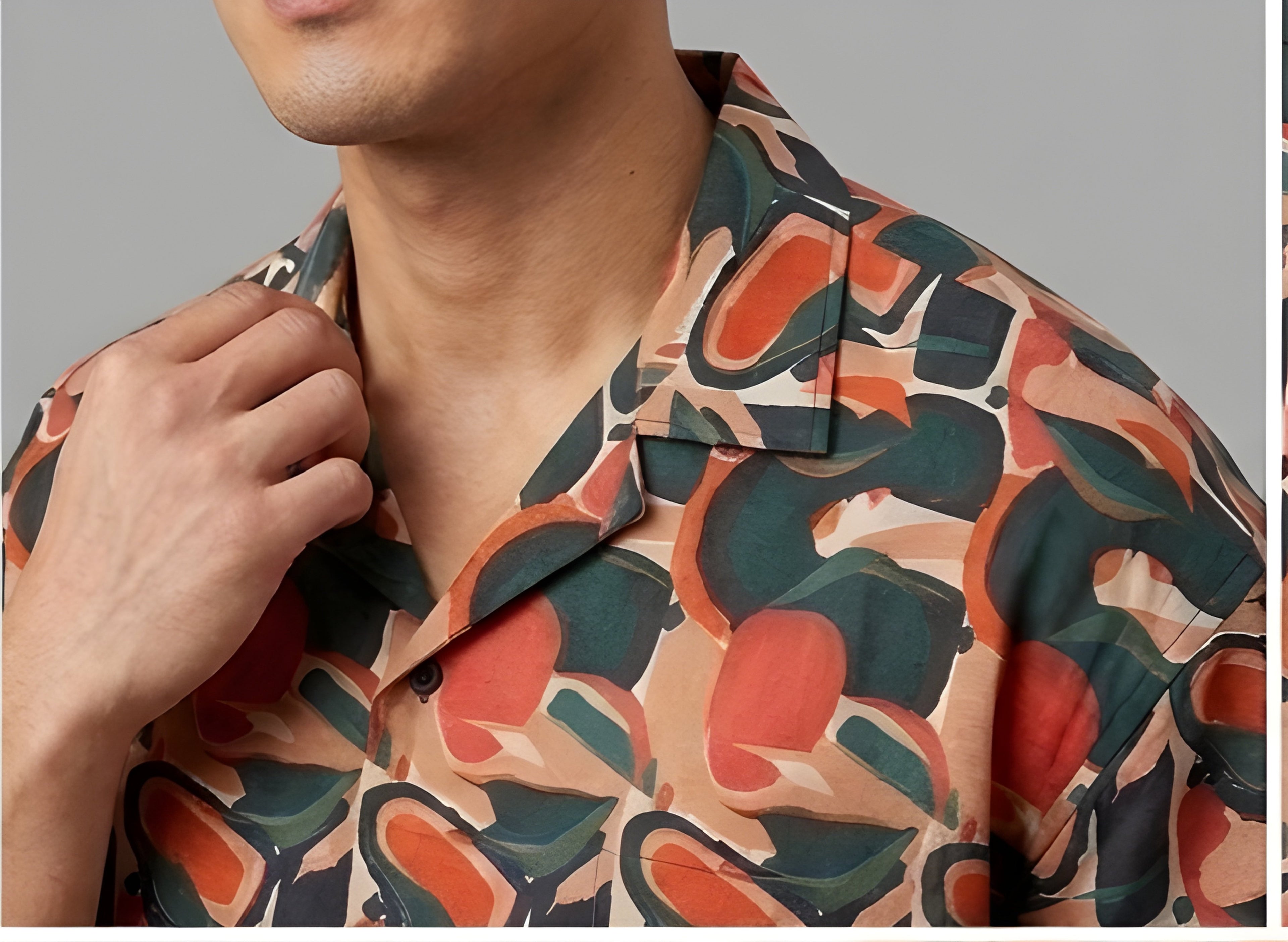 ARTISANAL ABSTRACTION TROPICAL PRINTED SHIRT