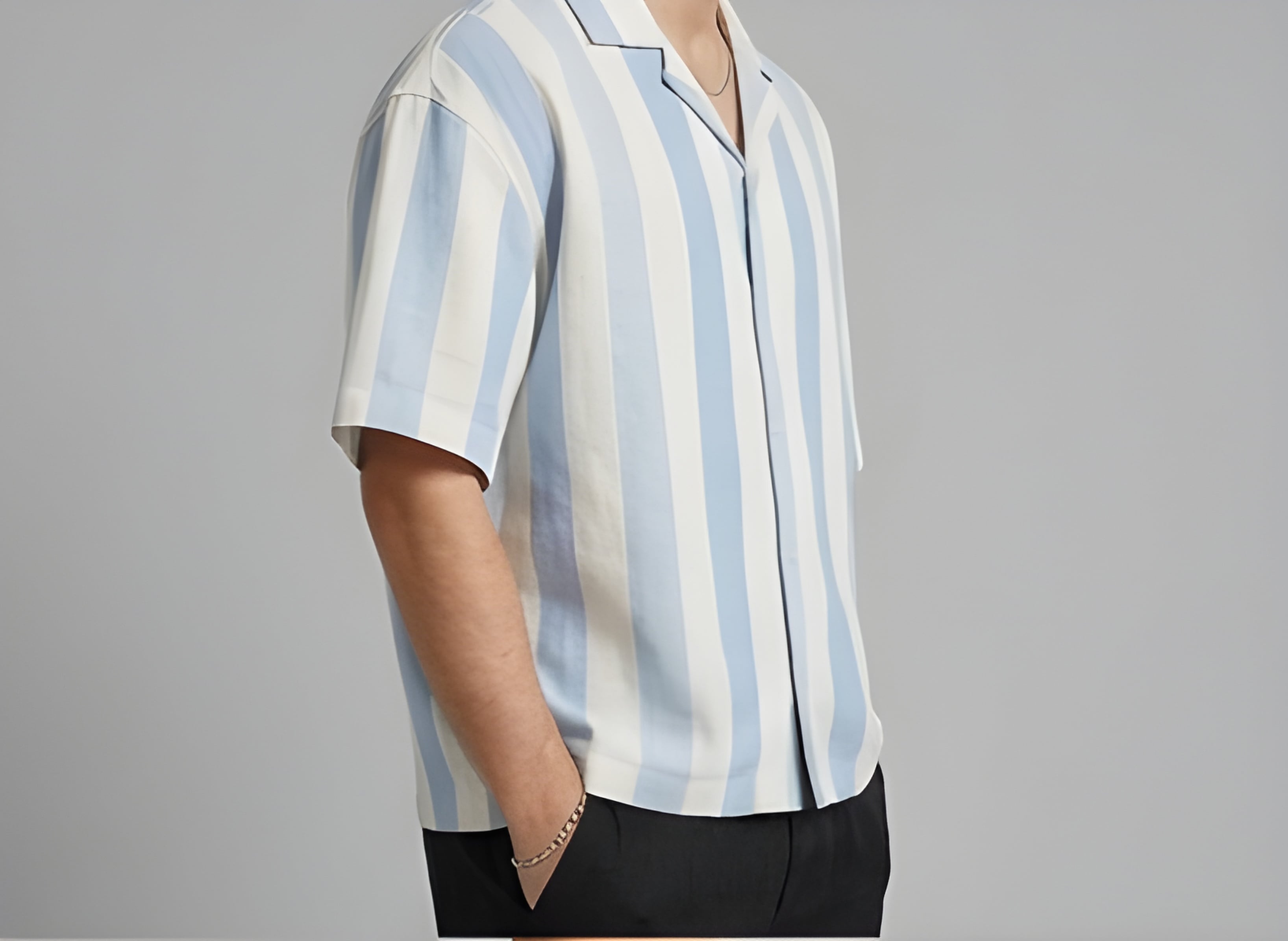 Broad Stipe Linen Look Shirt