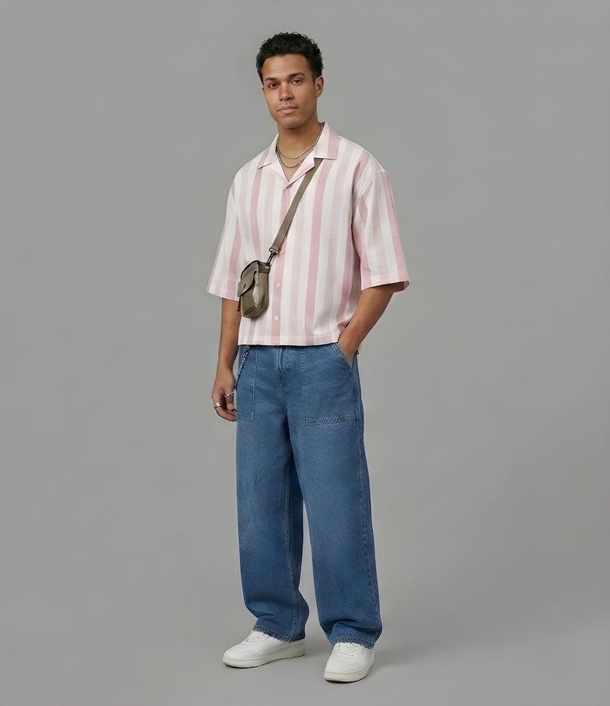 Broad Stipe Linen Look Shirt