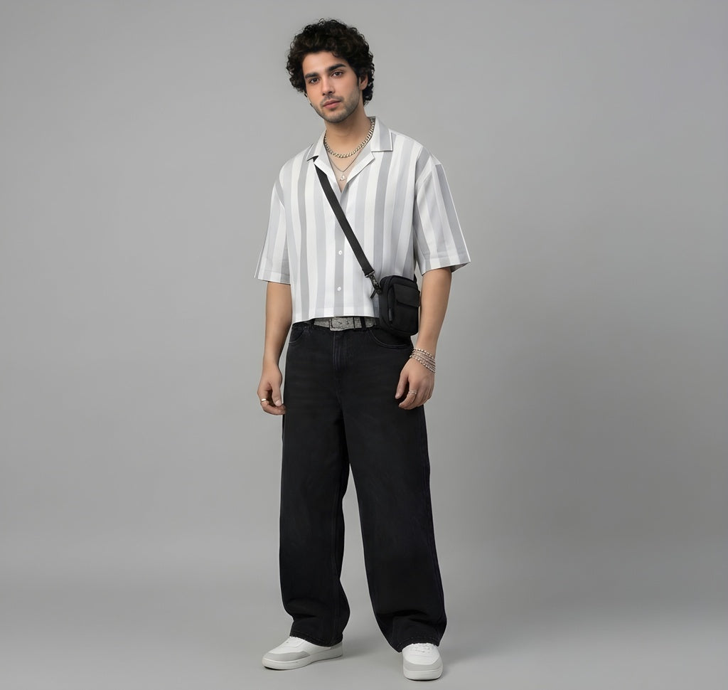 Broad Stipe Linen Look Shirt