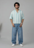 STRIPED EASY AQUA MARINE SHIRT