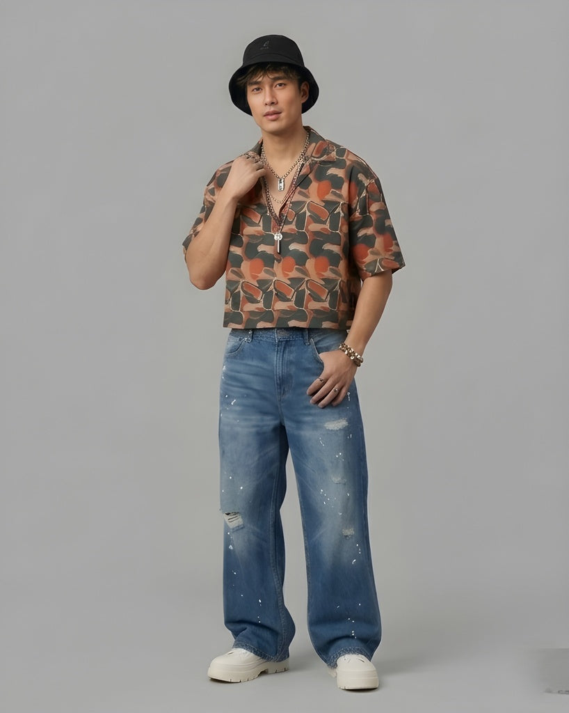 ARTISANAL ABSTRACTION TROPICAL PRINTED SHIRT