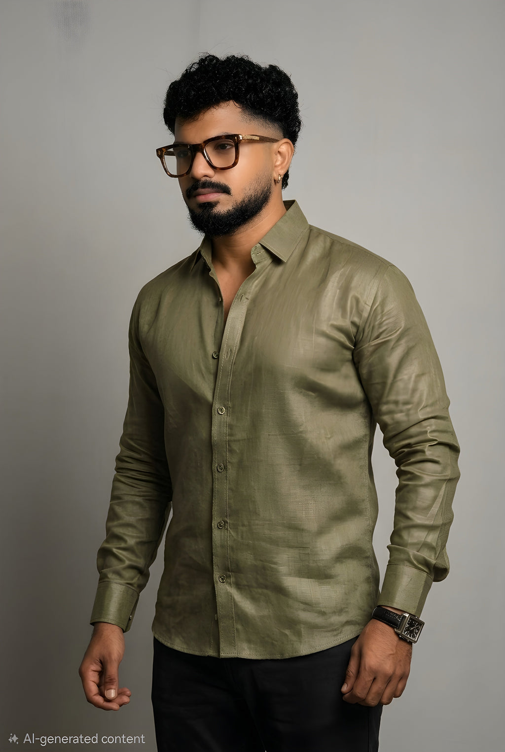 Forest Olive Linen Shirt – Premium Pure Linen | Regular Fit | Full Sleeve