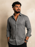 Graphite Linen Shirt – Premium Pure Linen | Regular Fit | Full Sleeve