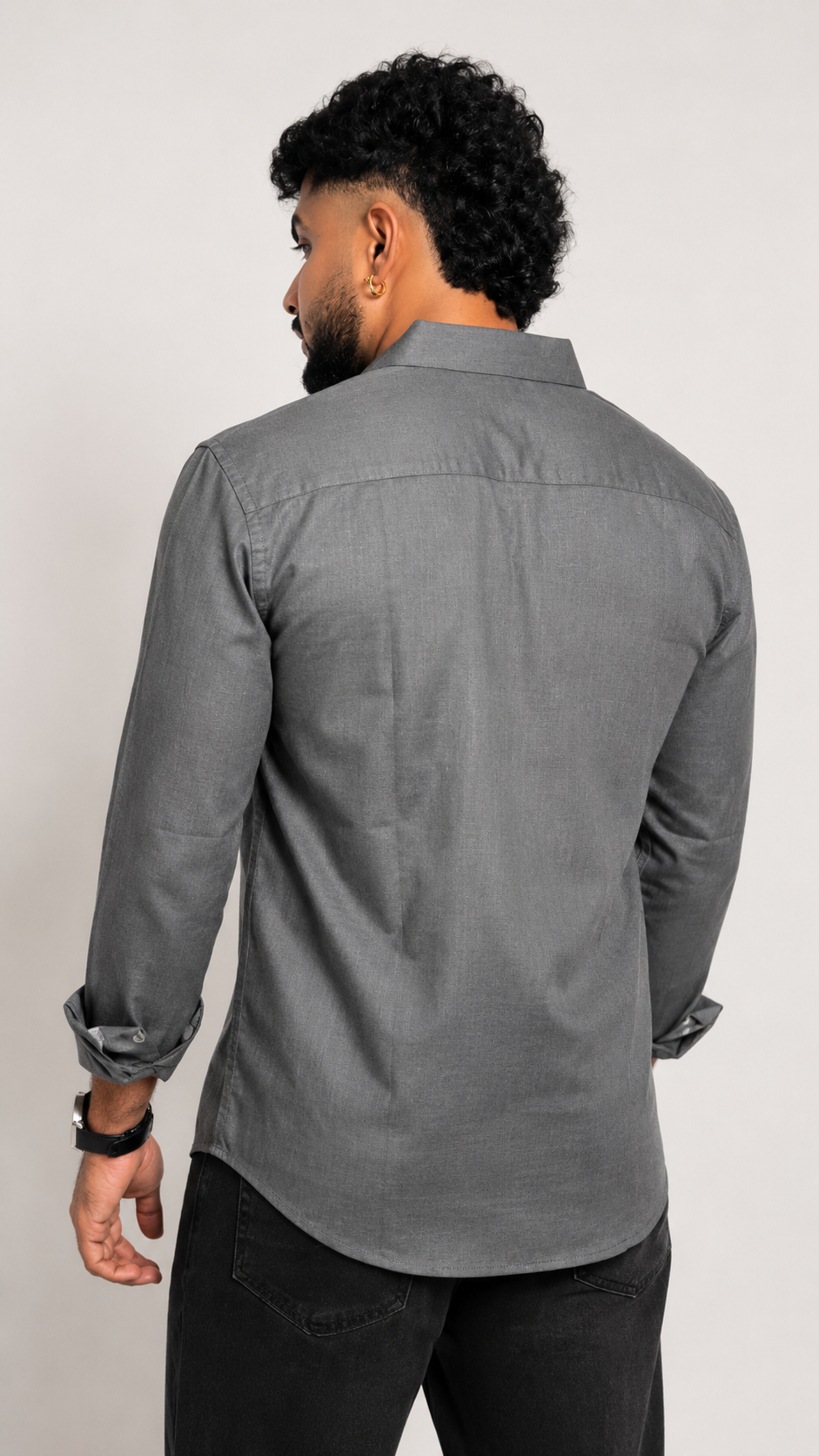 Graphite Linen Shirt – Premium Pure Linen | Regular Fit | Full Sleeve