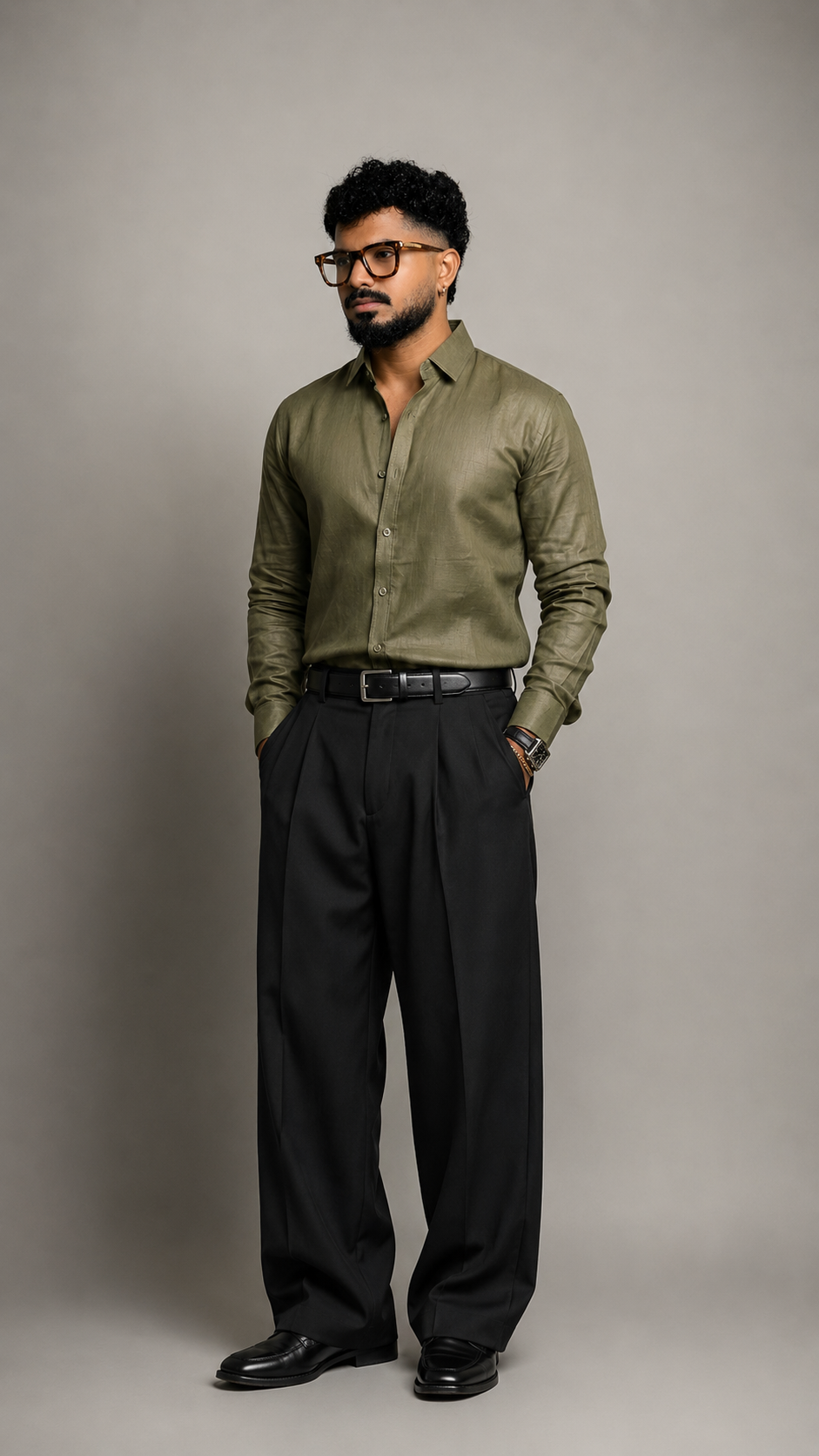 Forest Olive Linen Shirt – Premium Pure Linen | Regular Fit | Full Sleeve
