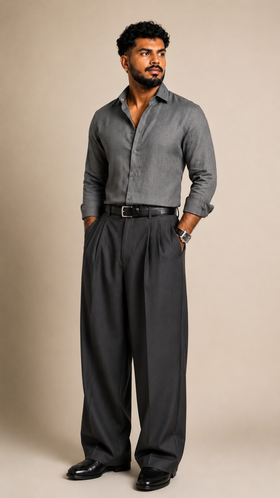 Graphite Linen Shirt – Premium Pure Linen | Regular Fit | Full Sleeve