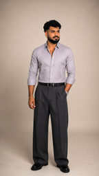 Ash Lilac Linen Shirt - Premium Pure Linen | Regular Fit | Full Sleeve