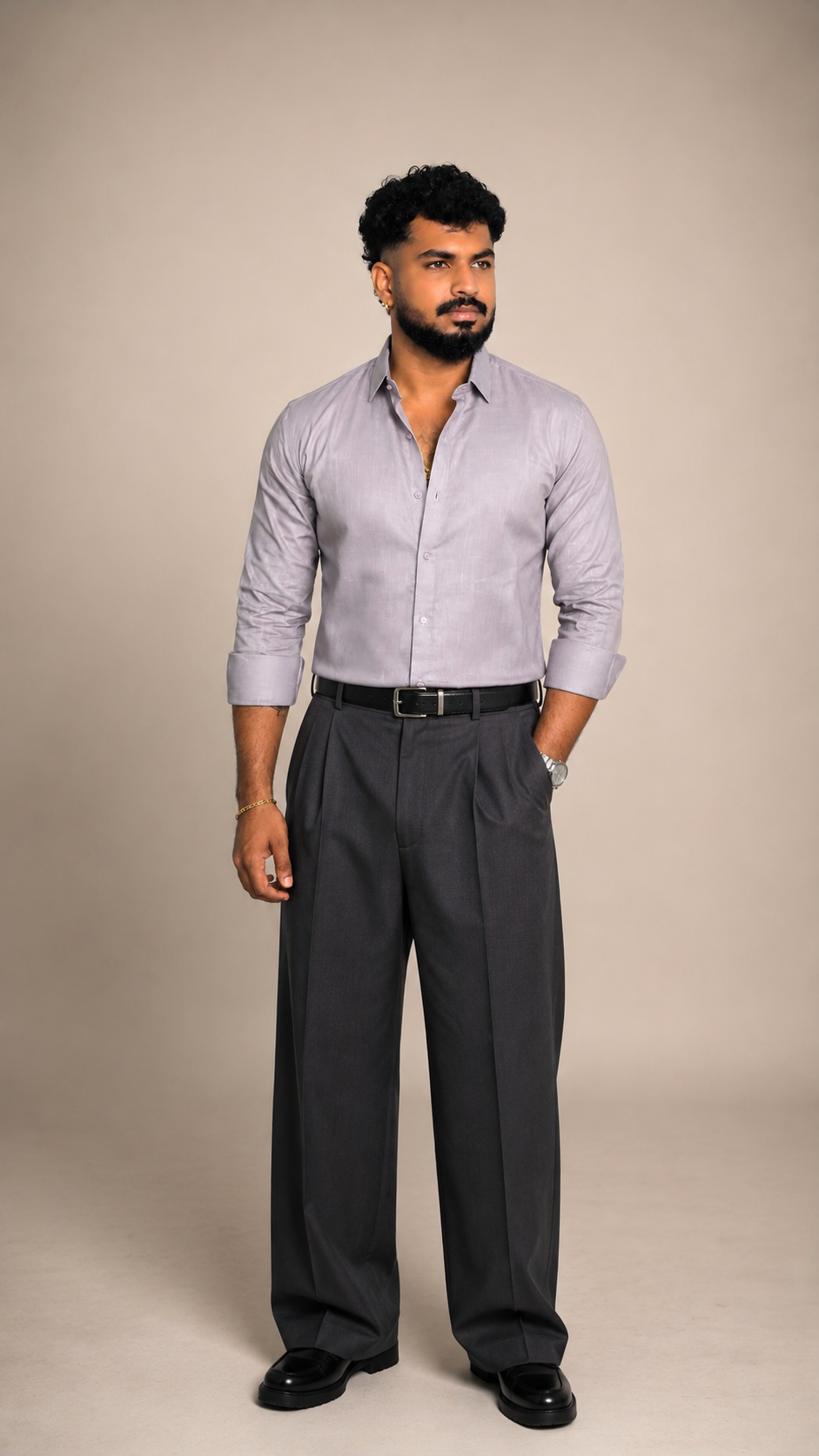 Ash Lilac Linen Shirt - Premium Pure Linen | Regular Fit | Full Sleeve