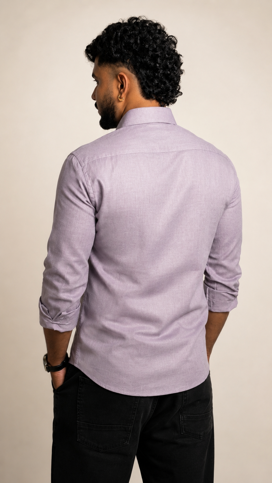 Ash Lilac Linen Shirt - Premium Pure Linen | Regular Fit | Full Sleeve