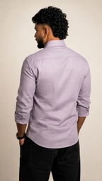 Ash Lilac Linen Shirt - Premium Pure Linen | Regular Fit | Full Sleeve